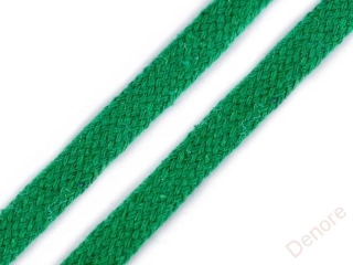Oděvní šňůra plochá / dutinka šíře 10 mm zelená pastelová