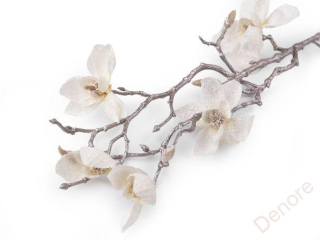 Umělá magnolie ojíněná metalická 65 cm