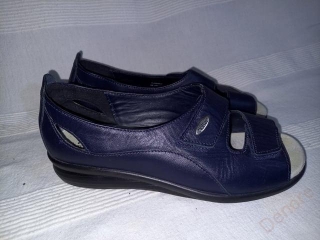 Dámské kožené boty - modrá tmavá