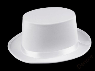 Dekorační klobouk / cylindr k dozdobení bílá