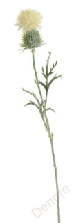 Bodlák - umělá květina 52 cm BÍLÁ
