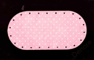 Dno - ovál 20 x 10 cm - růžový puntík