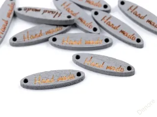 Dřevěná cedulka / ozdoba Handmade 6x27 mm ŠEDÁ