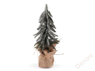 Umělý vánoční stromeček s glitry 29 cm