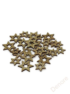 Hvězdy S/24 dřevo - zlatá
