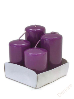 Adventní svíčky postupné lakované - tmavě fialová