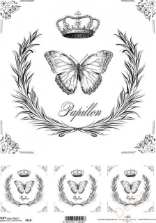 Papír soft A4 pro tvoření - Korunka, motýl