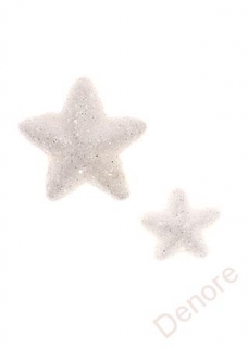 Hvězdičky z polystyrenu v bílé barvě, mix 2velikostí - 24ks