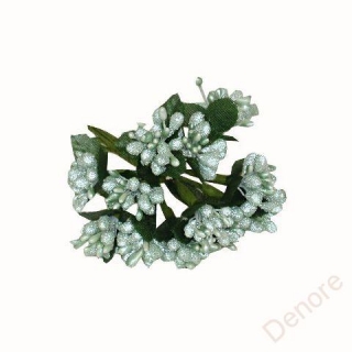 Přízdoba, drobný květ 11 cm - zelená - střapatá