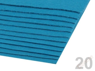 Látková plsť 20 x 30 cm - silná - modrá azurová
