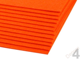 Látková plsť 20 x 30 cm - silná - oranžová