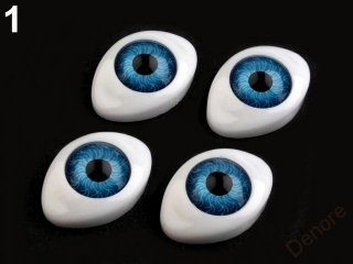 Oči nalepovaci 16 x 23 mm - modrá - pár